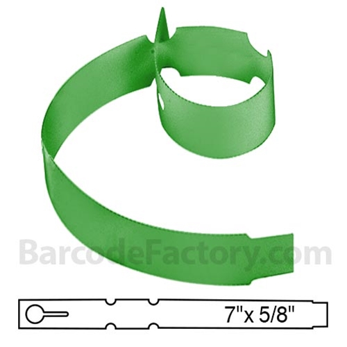 BarcodeFactory 7x0.625 Thermal Green Tree Wrap Tags BAR-WP7X06-GR