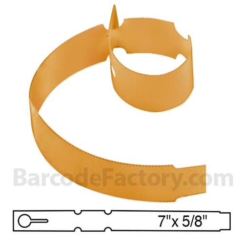 BarcodeFactory 7x0.625 Thermal Gold Tree Wrap Tags BAR-WP7X06-GO