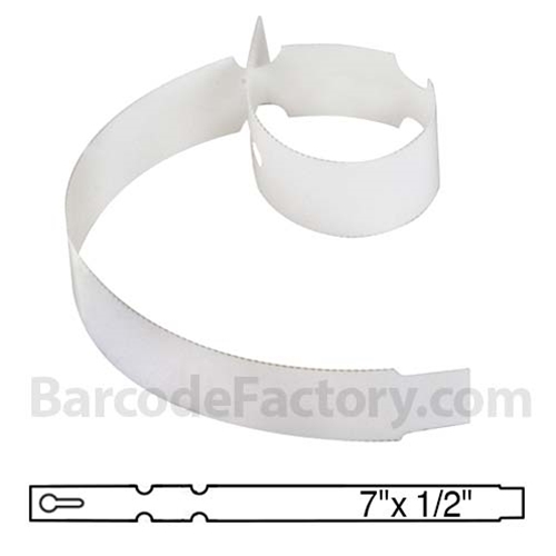 BarcodeFactory 7x0.5 Thermal White Tree Wrap Tags Single Roll BAR-WP7X05-WH-EA