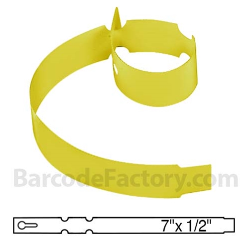 BarcodeFactory 7x0.5 Thermal Yellow Tree Wrap Tags BAR-WP7X05-YE