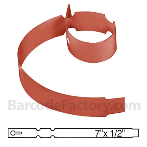 BarcodeFactory 7x0.5 Thermal Red Tree Wrap Tags BAR-WP7X05-RD