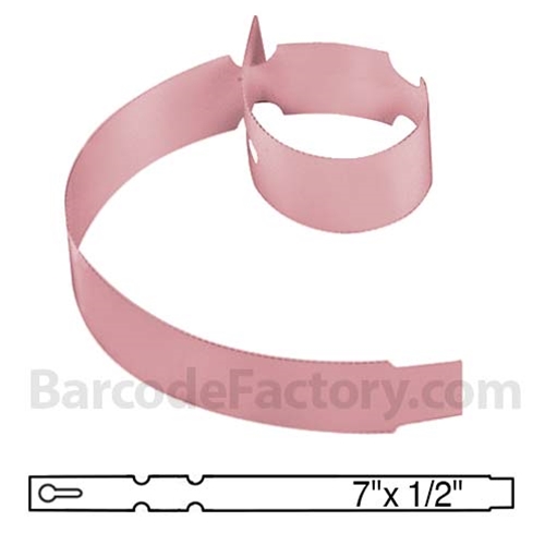 BarcodeFactory 7x0.5 Thermal Pink Tree Wrap Tags Single Roll BAR-WP7X05-PK-EA