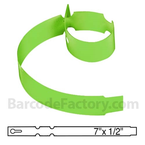 BarcodeFactory 7x0.5 Thermal Lime Tree Wrap Tags BAR-WP7X05-LM