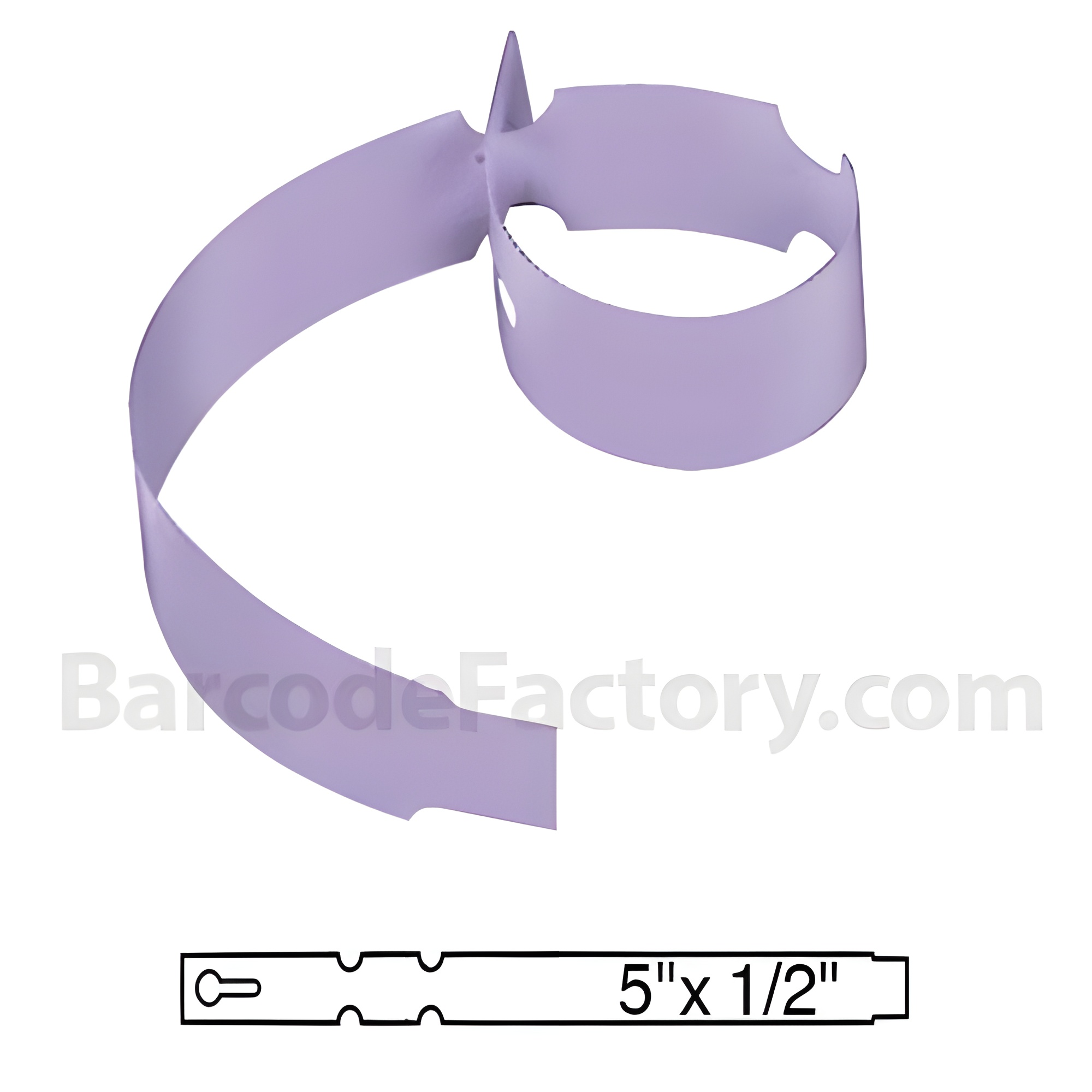 BarcodeFactory 5x0.5 Thermal Lavender Tree Wrap Tags [Non-Perforated] BAR-WP5X05-LA
