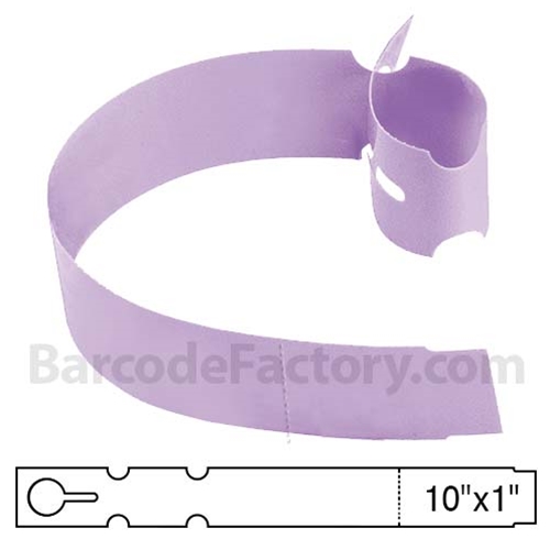 BarcodeFactory 10x1 Thermal Lavender Tree Wrap Tags [Non-Perforated] BAR-EP10X1X4-LA-EA
