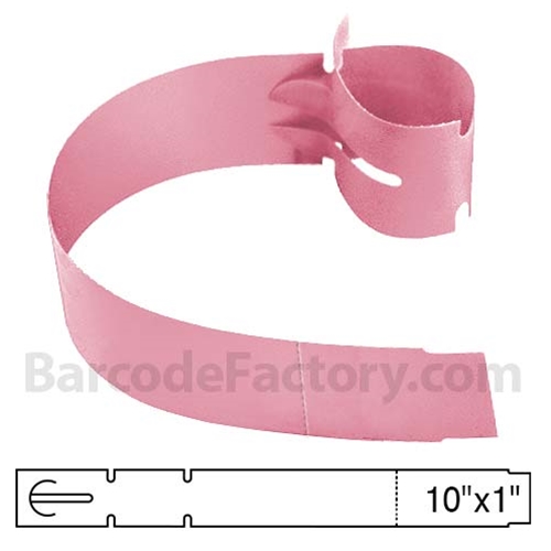 BarcodeFactory 10x1 Thermal Pink Tree Wrap Tags BAR-EPT10X1X4P-PK