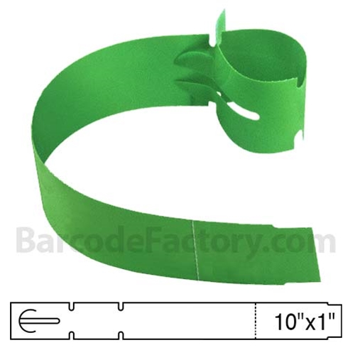 BarcodeFactory 10x1 Thermal Green Tree Wrap Tags BAR-EPT10X1X4P-GR-EA