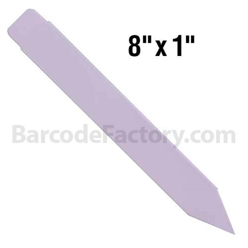 BarcodeFactory 8x1 Thermal Pot Stakes Single Roll BAR-SS8X1-LA-EA