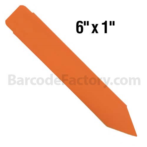 BarcodeFactory 6x1 Thermal Pot Stakes BAR-SS6X1-OR