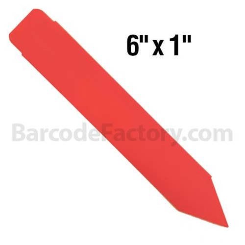 BarcodeFactory 6x1 Thermal Pot Stakes BAR-SS6X1-RD