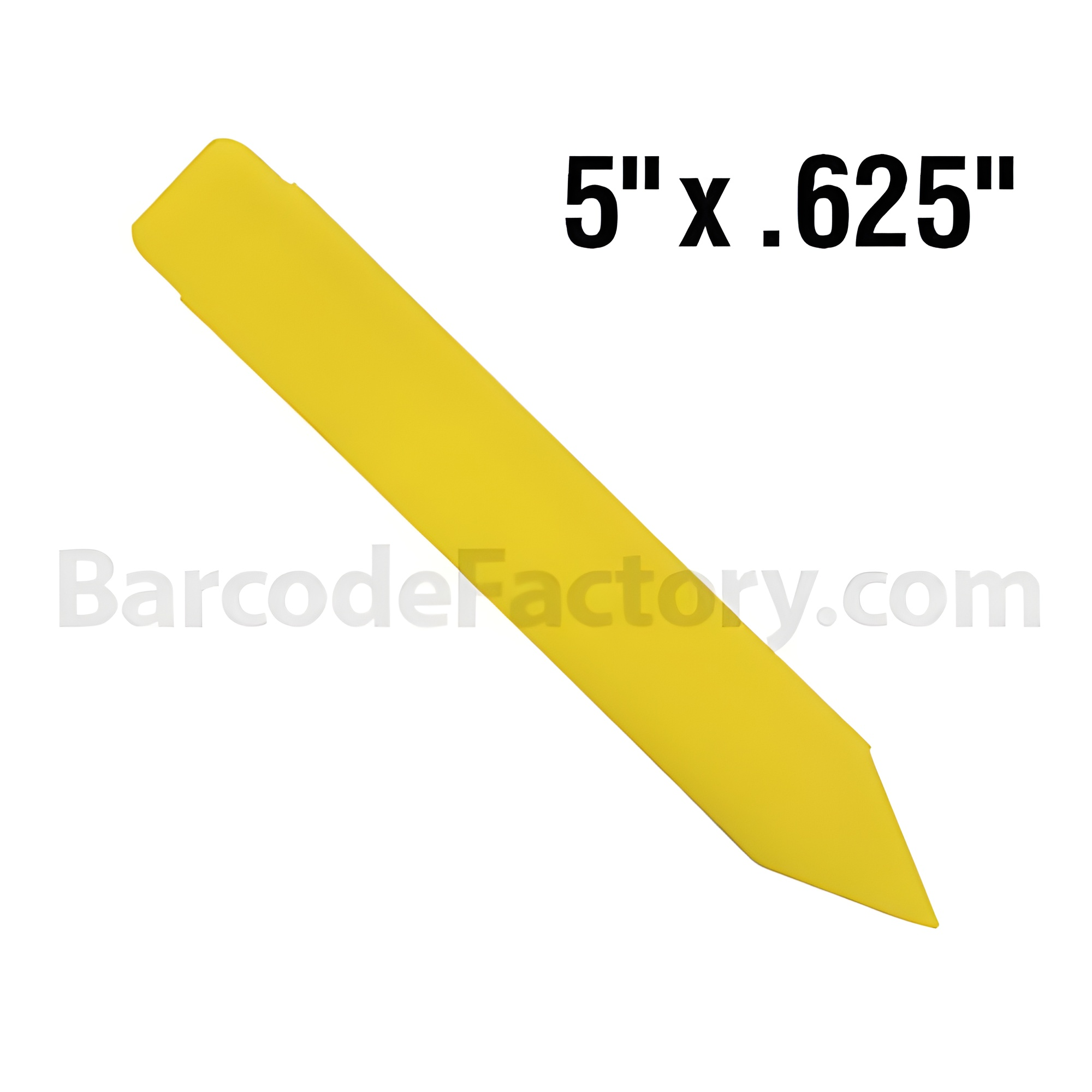 BarcodeFactory .625x5 TT Pot Stakes [Yellow, Perforated] BAR-SS5X06-YE