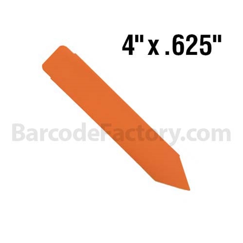 BarcodeFactory 4x0.625 Thermal Pot Stakes Single Roll BAR-SS4X06-OR-EA