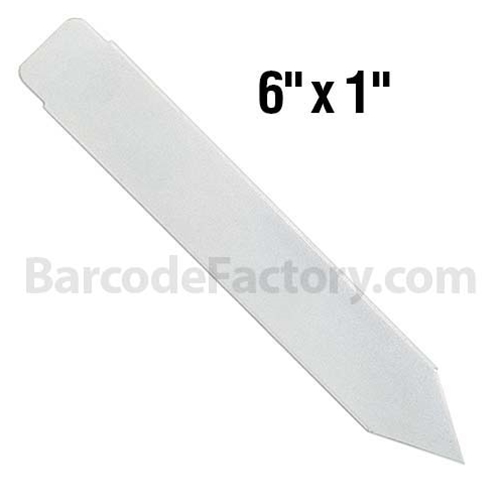 BarcodeFactory 6x1 Thermal Pot Stakes BAR-SP6X1-WH