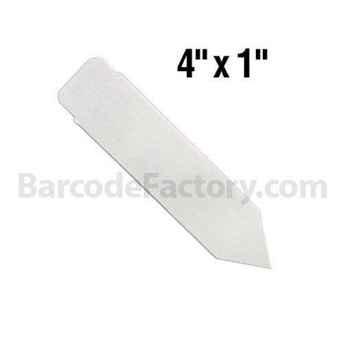 BarcodeFactory 4x1 Thermal Pot Stakes Single Roll BAR-SP4X1-WH-EA