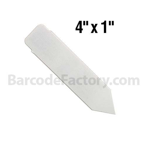 BarcodeFactory 4x1 Thermal Pot Stakes - Single Roll BAR-SX4X1-WH-EA