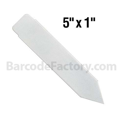 BarcodeFactory 5x1 Thermal Pot Stakes Single Roll BAR-SX5X1-WH-EA