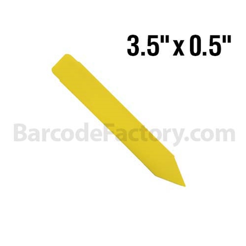 BarcodeFactory 3.5x0.5 Thermal Pot Stakes Single Roll BAR-SP35X05-YE-EA