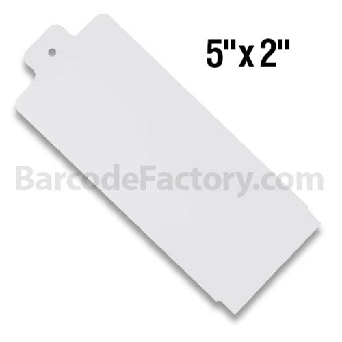 BarcodeFactory 5x2 Thermal Hang Tag Single Roll BAR-HP5X2-WH-EA