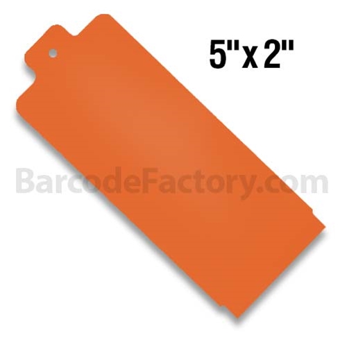 BarcodeFactory 5x2 Thermal Hang Tag Single Roll BAR-HP5X2-OR-EA