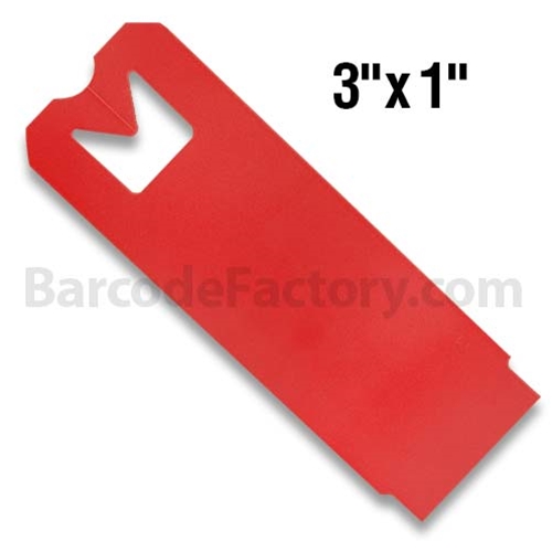 BarcodeFactory 3x1 Thermal Hang Tags Single Roll BAR-HS3X1-RD-EA