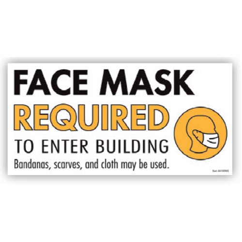 8" x 4" "Face Mask Required" Windows Decals 84100WIN