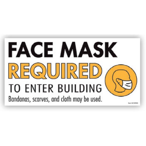 8" x 4" "Face Mask Required" Wall Decals 84100WG