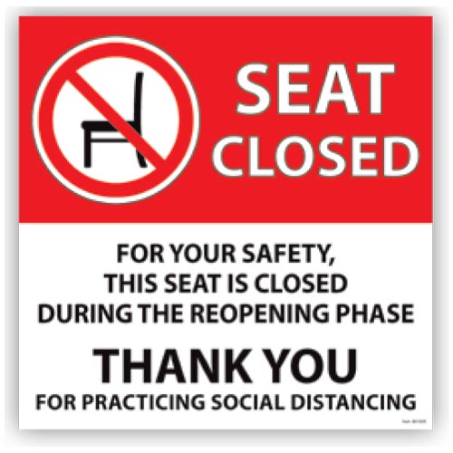 8" x 8" Seat Closed Decal 88100S