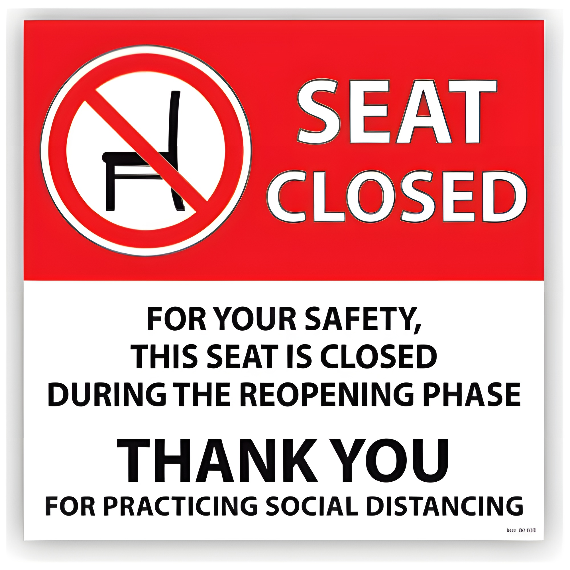 Barcodefactory 8" x 8" Seat Closed Decal 88100S
