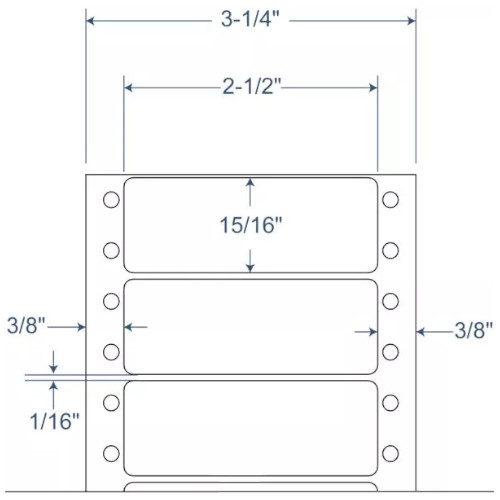 BarcodeFactory 2.5" x 0.9375" Pinfeed EDP Label 900-D-25-15-1