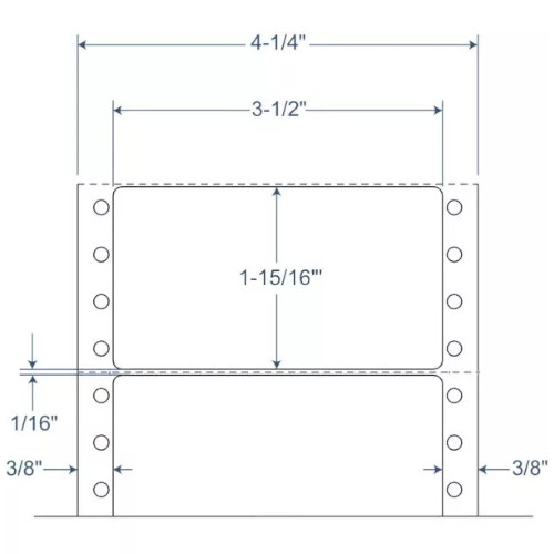 BarcodeFactory 3.5" x 1.9375" Pinfeed EDP Label 900-D-35-115-1