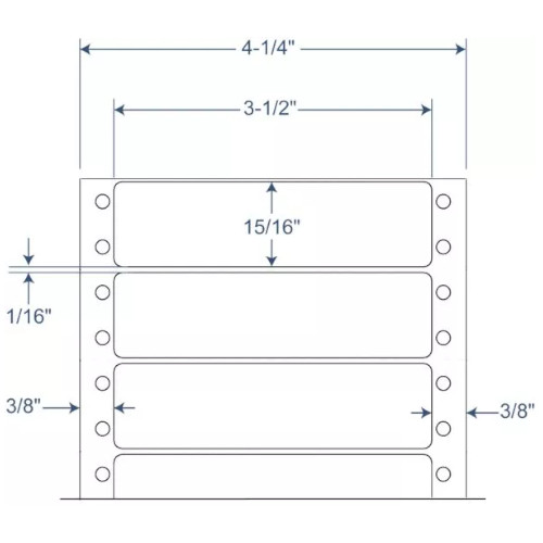 BarcodeFactory 3.5" x 0.9375" Pinfeed EDP Label 900-D-35-15-1