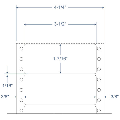 BarcodeFactory 3.5" x 1.4375" Pinfeed EDP Label 900-D-35-17-1