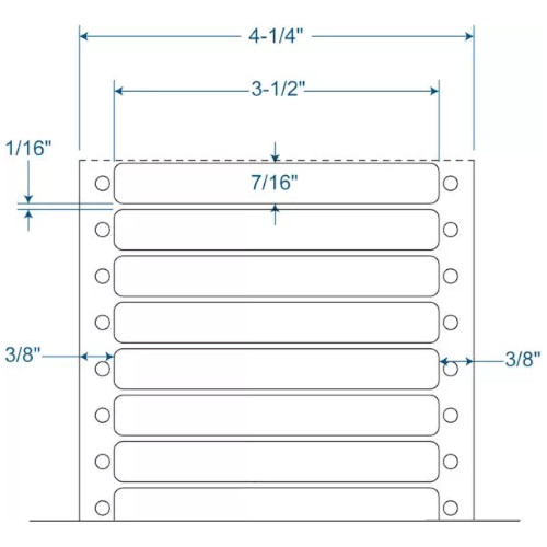 BarcodeFactory 3.5" x 0.4375" Pinfeed EDP Label 900-D-35-7-1