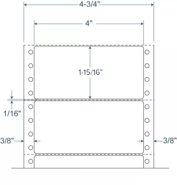 BarcodeFactory 4" x 1.9375" Pinfeed EDP Label 900-D-4-115-1