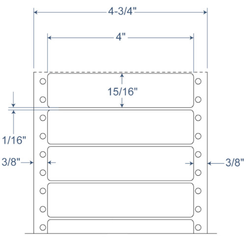 BarcodeFactory 4" x 0.9375" Pinfeed EDP Label 900-D-4-15-1