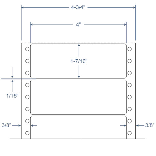 BarcodeFactory 4" x 1.4375" Pinfeed EDP Label 900-D-4-17-1