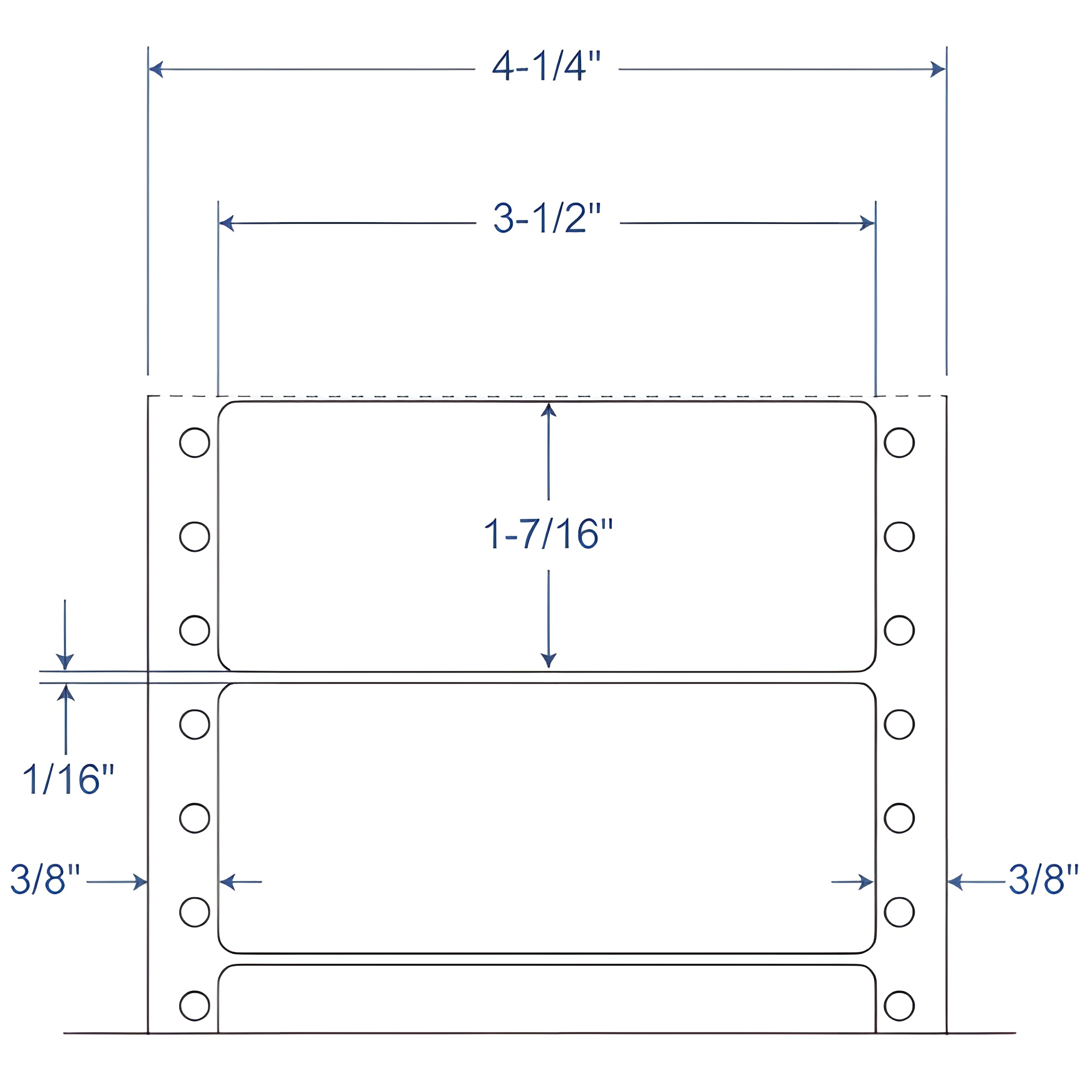 BarcodeFactory 3.5" x 1.4375" Pinfeed EDP Label 900-D-35-17-1