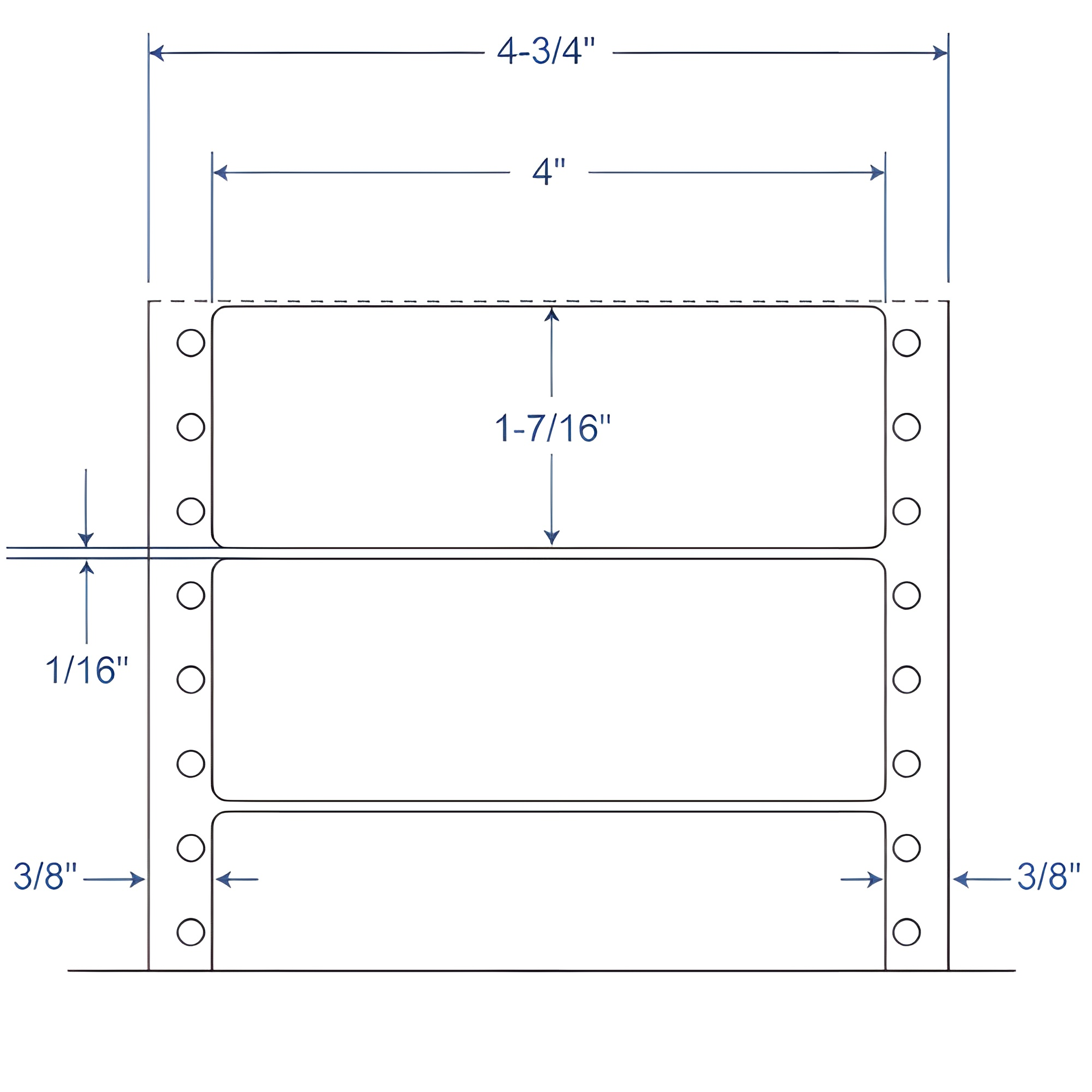 BarcodeFactory 4" x 1.4375" Pinfeed EDP Label 900-D-4-17-1