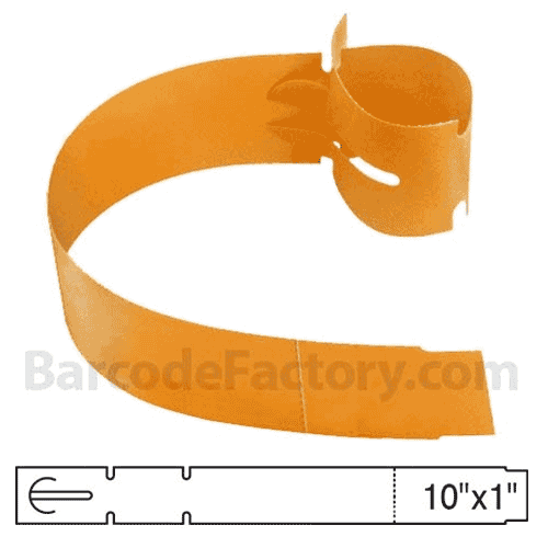 BarcodeFactory 10x1 Thermal Orange Tree Wrap Tags BAR-EPT10X1X5P-OR-EA