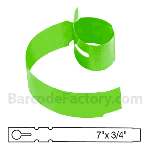 BarcodeFactory 7x0.75 Thermal Lime Tree Wrap Tags BAR-EP7X07X5-LM