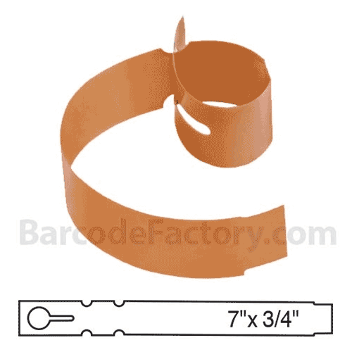 BarcodeFactory 7x0.75 Thermal Orange Tree Wrap Tags BAR-EP7X07X5-OR