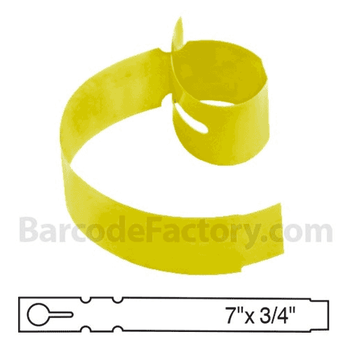 BarcodeFactory 7x0.75 Thermal Yellow Tree Wrap Tags BAR-EP7X07X5-YE