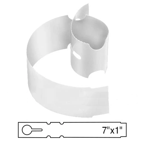 BarcodeFactory 7x1 Thermal White Tree Wrap Tags [Non-Perforated] BAR-WP7X1-WH