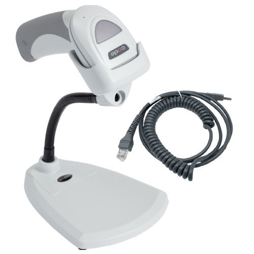 Code CR1500 Barcode Scanner [8ft Coiled USB Cable, CodeShield] CR1500-K101-C508-US2