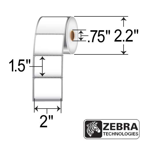 Zebra Z-Select 4000D 2x1.5  DT Label [Premium Top Coated, Perforated] 10015767