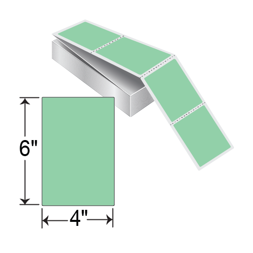 Barcodefactory 4x6  TT Label [Fanfold, Perforated, Green] CGP400600F1F00B