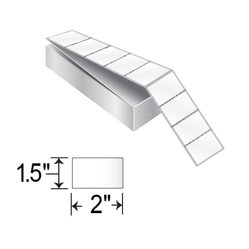 Barcodefactory 2x1.5  Inkjet Label [Fanfold, Perforated] LBL-IJ-2X1.5