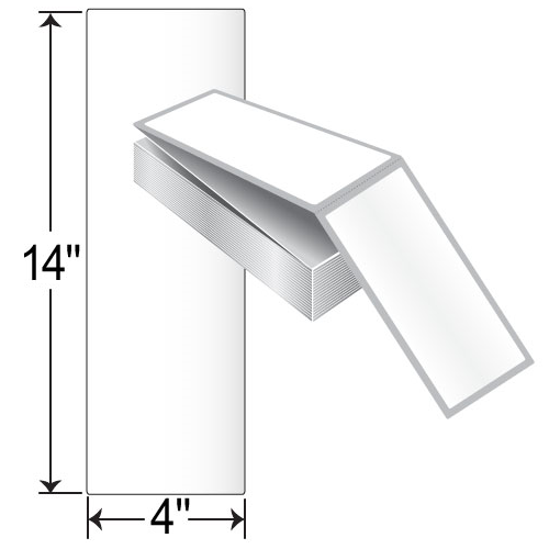Barcodefactory 4x14  TT Label [Fanfold, Perforated] 12373