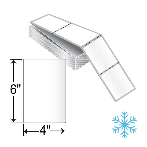 Barcodefactory 4x6  TT Label [Fanfold, Freezer, Perforated] TTFF4X6FREEZE-BAR