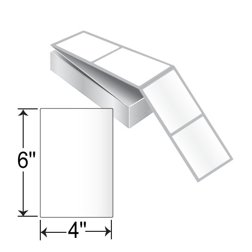 Barcodefactory 4x6  DT Label [Premium Top Coated, Fanfold, Perforated] RD-4-6-2000-FF